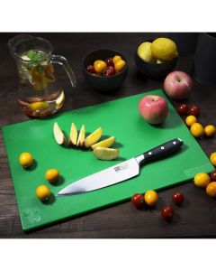 Groene snijplank voor groente en fruit.